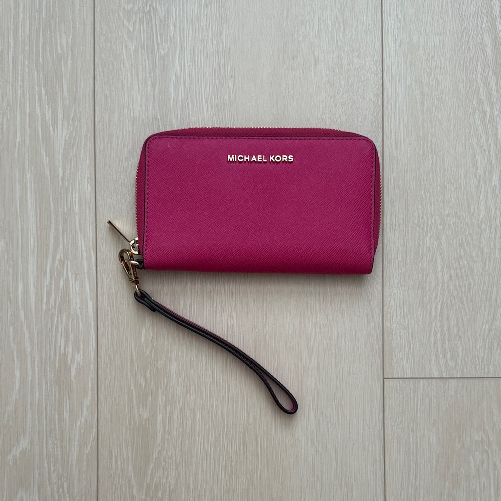 Michael Kors Fuchsia Wristlet Clutch